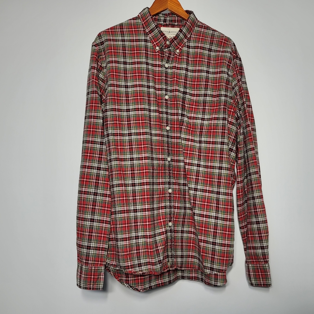 Denim & Supply Ralph Lauren Men’s Sz 2XL Red Green Plaid Button Down Shirt